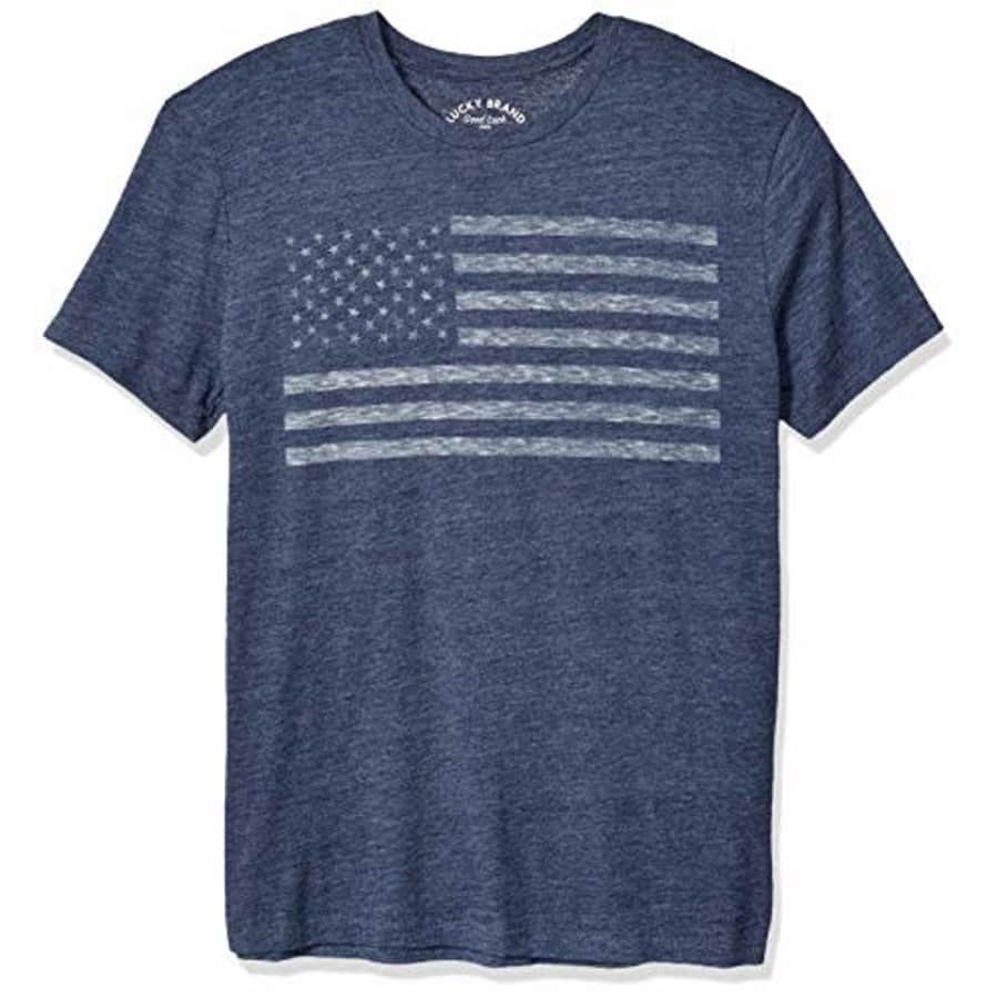 Lucky Brand Men's USA Flag TEE Shirt, American Navy, XX-Large for $34