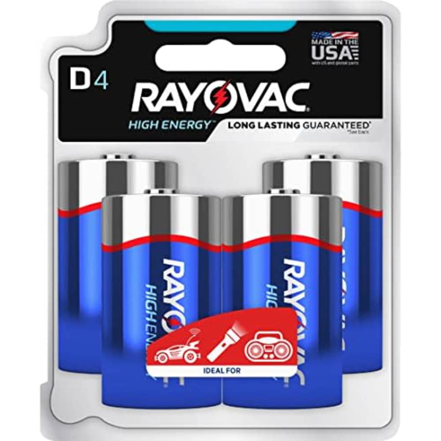 Rayovac, RAY8134TK, Alkaline D Batteries, 4 / Pack for $15
