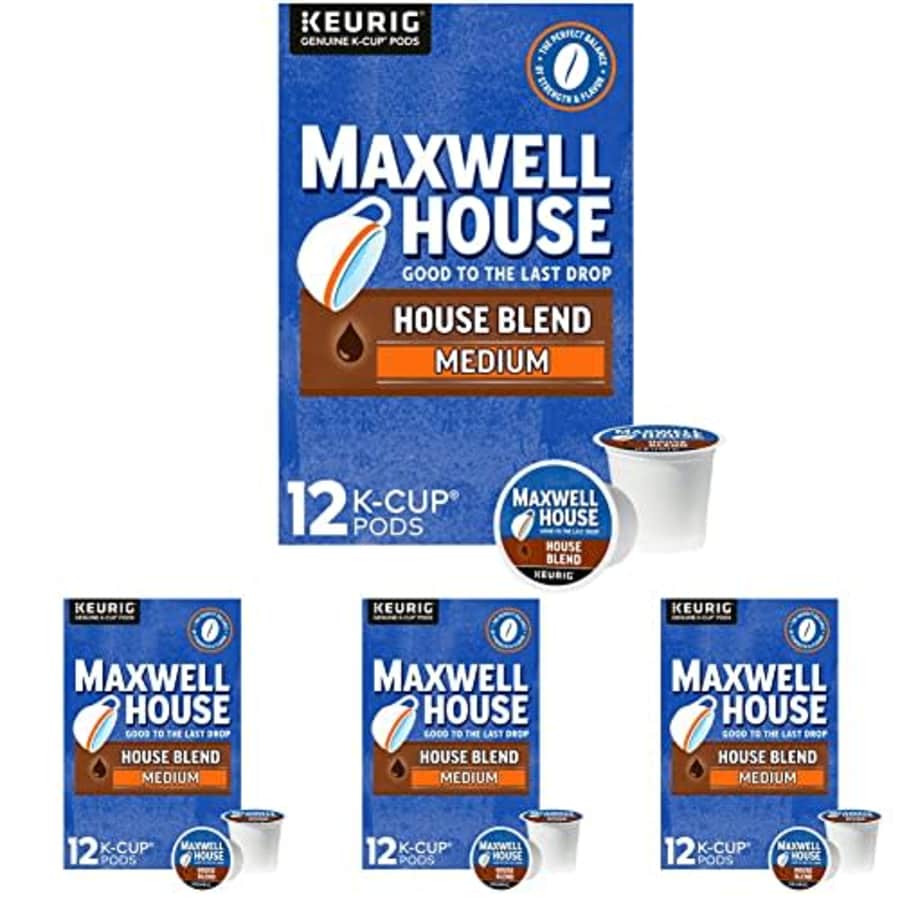 Maxwell House House Blend Medium Roast K-Cup Coffee Pods (12 Pods) (Pack of 4) for $45