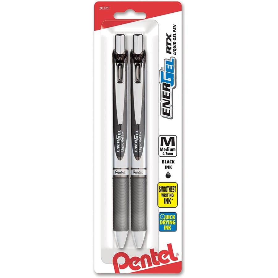 Pentel EnerGel Deluxe RTX Retractable Liquid Gel Pen 2-Pack for $3