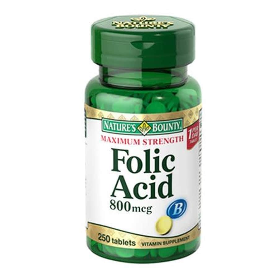 Nature's Bounty Folic Acid, 800 mcg, 250 Tablets, Maximum Strength for $13