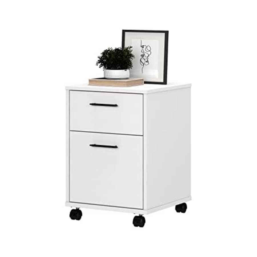Bush Furniture Key West Rolling Cabinet | Cart for Home Office | 2 Drawer File on Wheels, 15.51"W x for $115