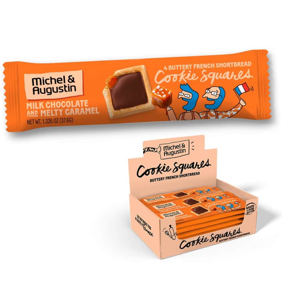Michel et Augustin Milk Chocolate & Caramel Cookie Square Bars for $16