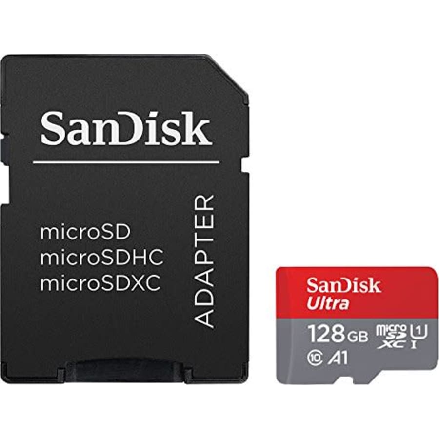 SanDisk Ultra 128GB microSDXC Memory Card + SD Adapter with A1 App Performance Up to 120MB/s, Class for $37
