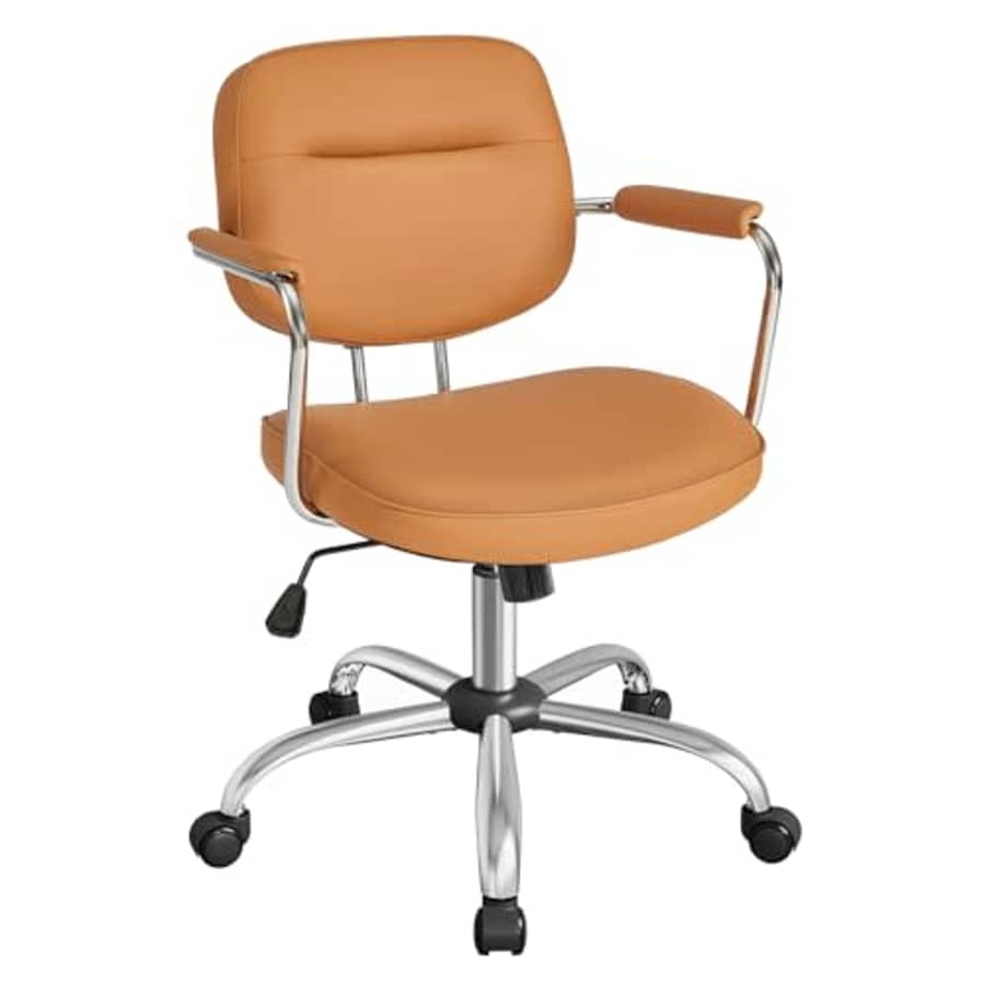 VASAGLE Office Chair, Desk Chair, Vanity Chair with Back, Individual Armrest Structure, Synthetic for $55