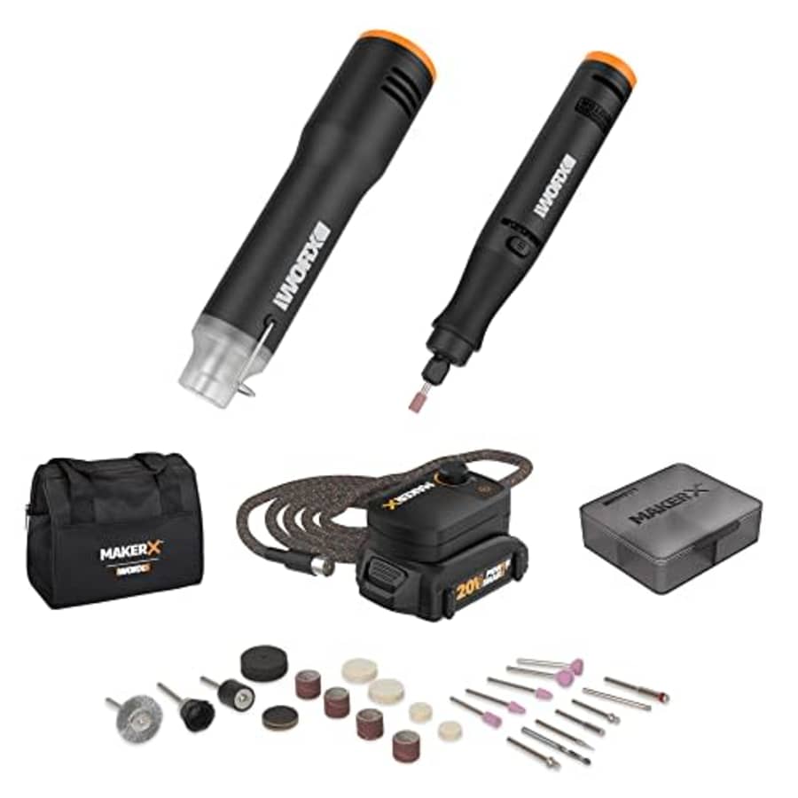 Worx WX989L 20V MAKERX 2-Pc Combo Kit - Rotary Tool + Heat Gun w/ 42 Accessories for $147