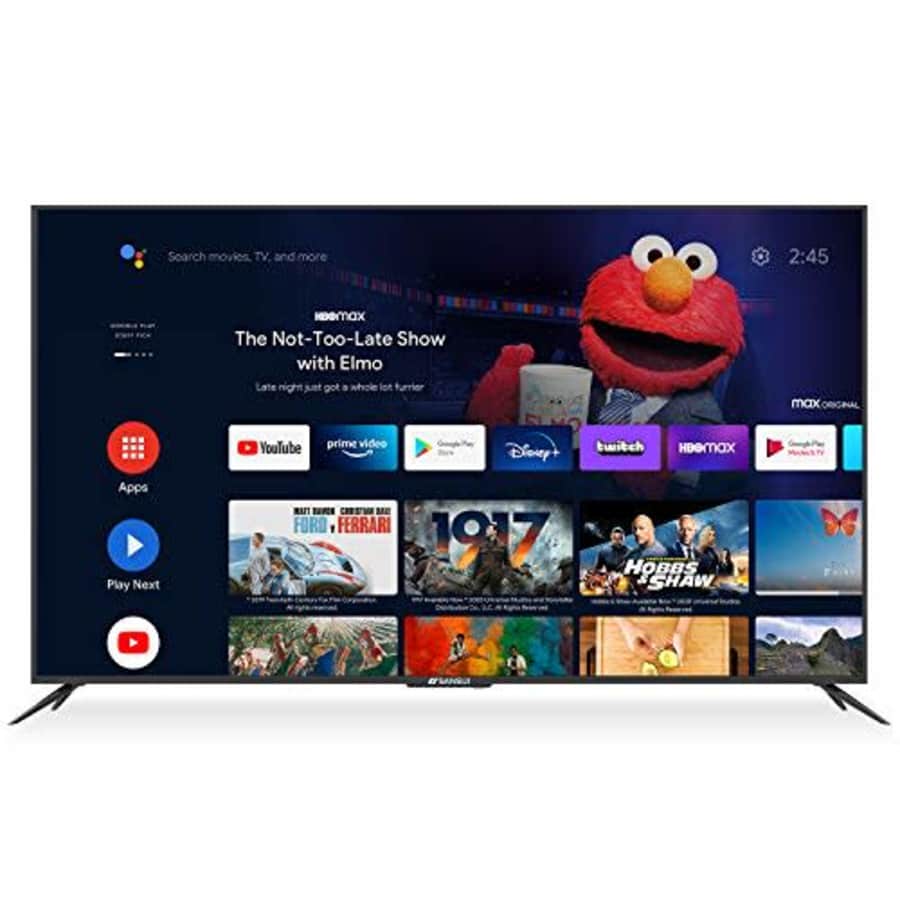 SANSUI 75-Inch 4K Smart TV Ultra HD Android LED TV HDR with Dolby Sound Voice Remote, Support for $950 SANSUI 75-Inch 4K Smart TV Ultra HD Android LED TV HDR with Dolby Sound Voice Remote, Support for $950