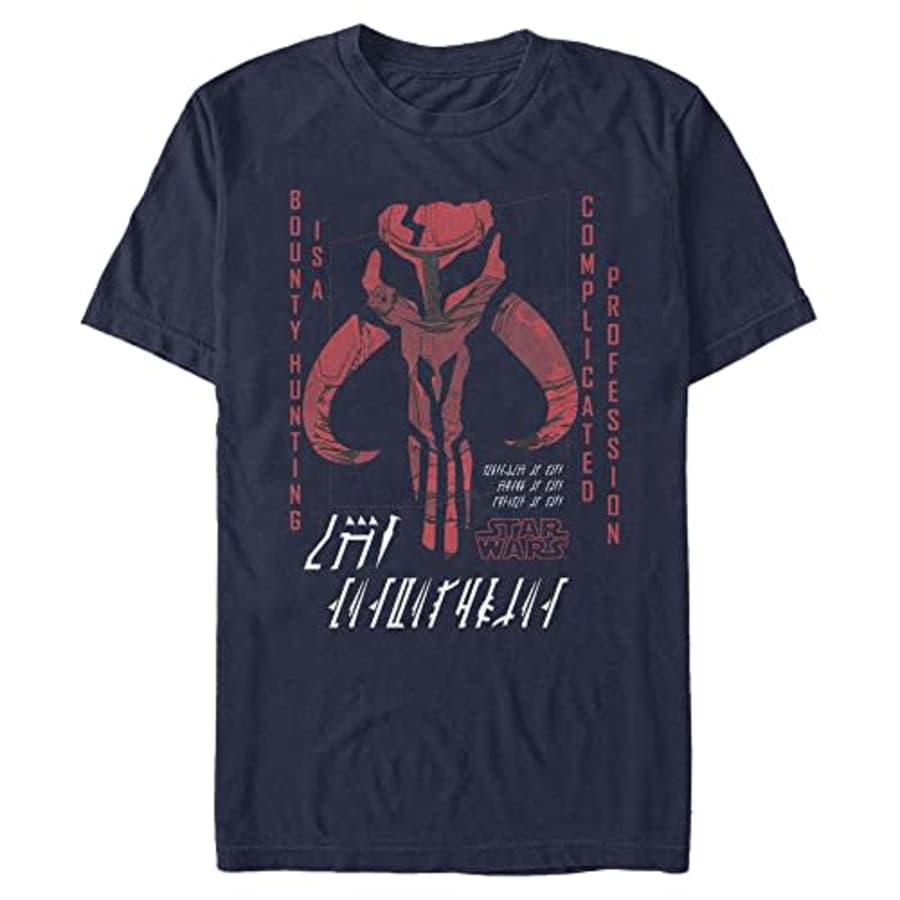 Star Wars Big & Tall Mandalorian Retro Vengence Men's Tops Short Sleeve Tee Shirt, Navy Blue for $13 Star Wars Big & Tall Mandalorian Retro Vengence Men's Tops Short Sleeve Tee Shirt, Navy Blue for $13