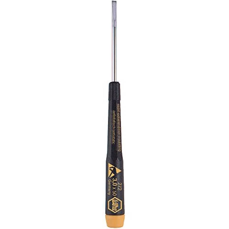 Wiha Tools Wiha 27225 Slotted Screwdriver with Precision ESD Safe Dissipative Handle, 2.5 x 50mm for $17 Wiha Tools Wiha 27225 Slotted Screwdriver with Precision ESD Safe Dissipative Handle, 2.5 x 50mm for $17
