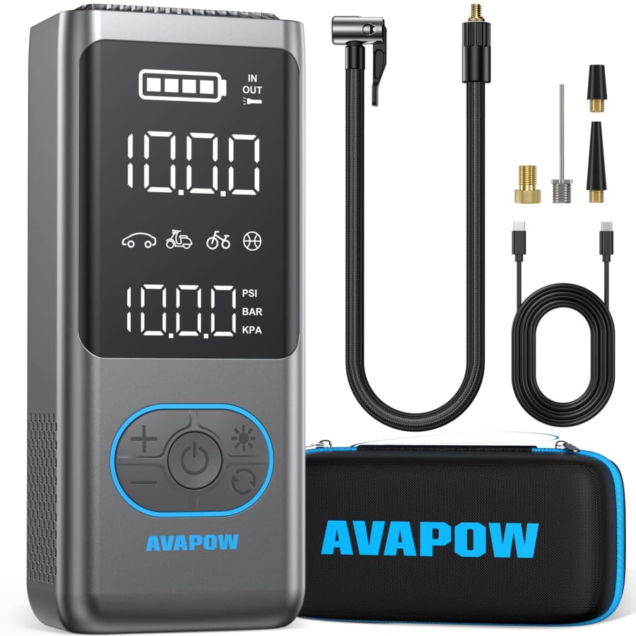 Avapow AP18 Portable Tire Inflator: $30 w/ Prime Avapow AP18 Portable Tire Inflator: $30 w/ Prime