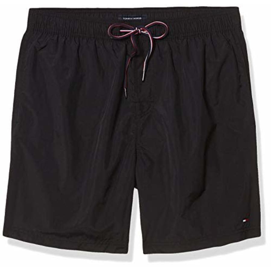 Tommy Hilfiger Men's 7" Swim Trunks, Tommy Black, S for $47