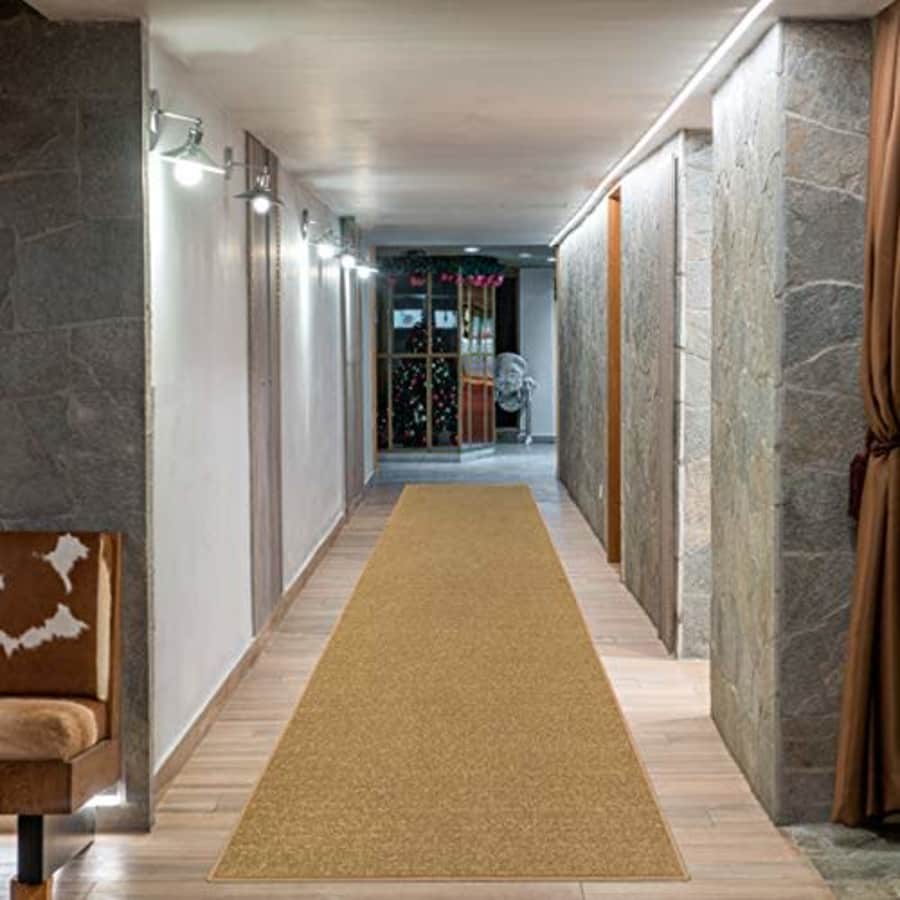 Ottomanson Ottohome Collection Solid Design Runner Rug, 2'7" X 10', Beige Solid for $31