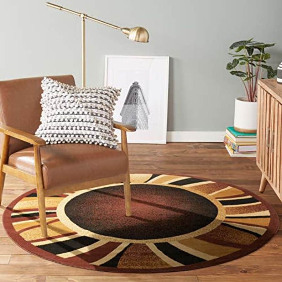 Home Dynamix Premium Rizzy Modern Contemporary Area Rug, Brown, 7'8" Round for $60