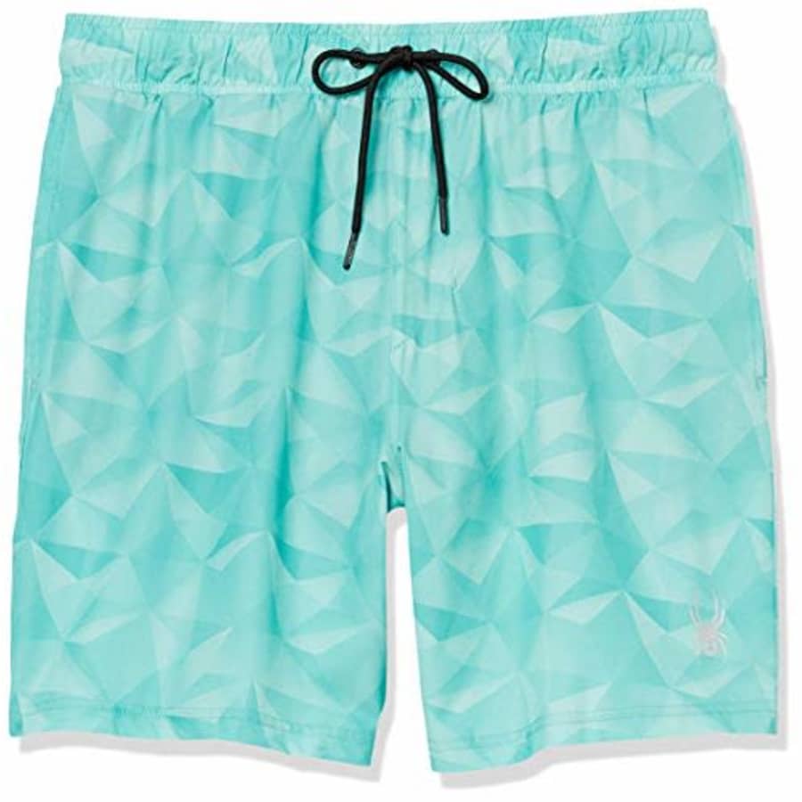 Spyder Men's 7" Volley Swim Trunks, Green Blue Tristar, Small for $29