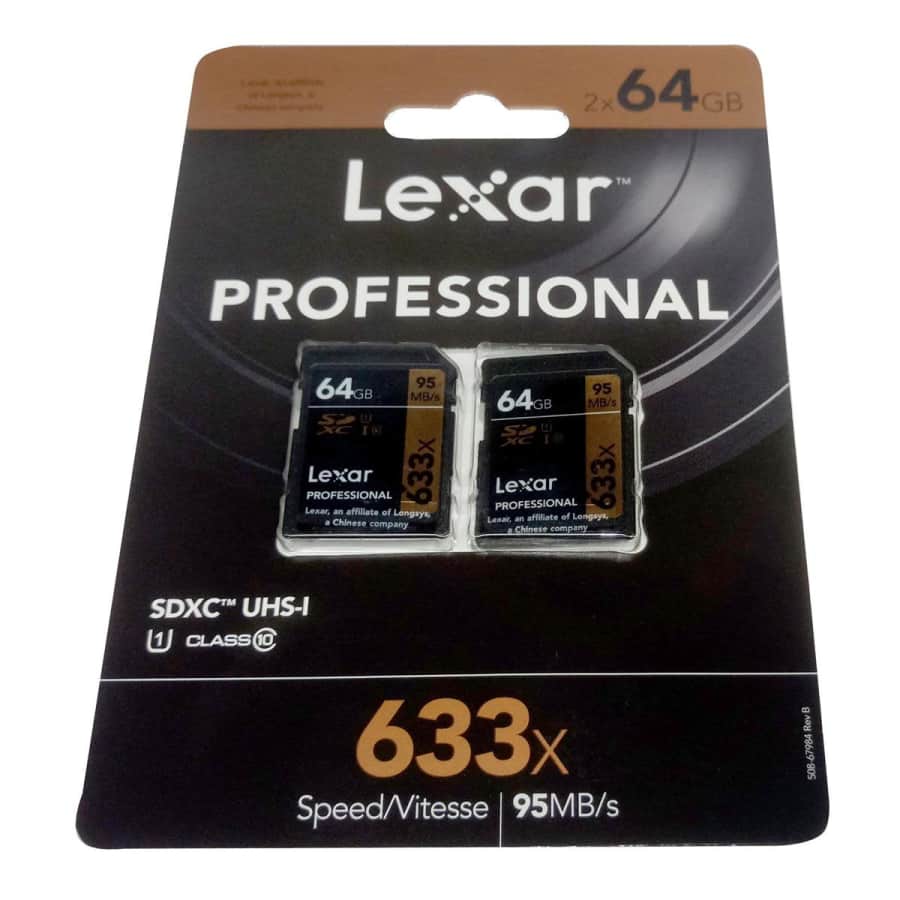 Lexar 64GB Professional Class 10 UHS-I Class 10 SDXC Memory Card 2-Pack for $19