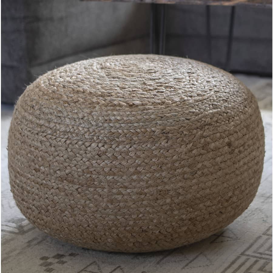 Decor Therapy 20" Woven Jute Ottoman Pouf for $45