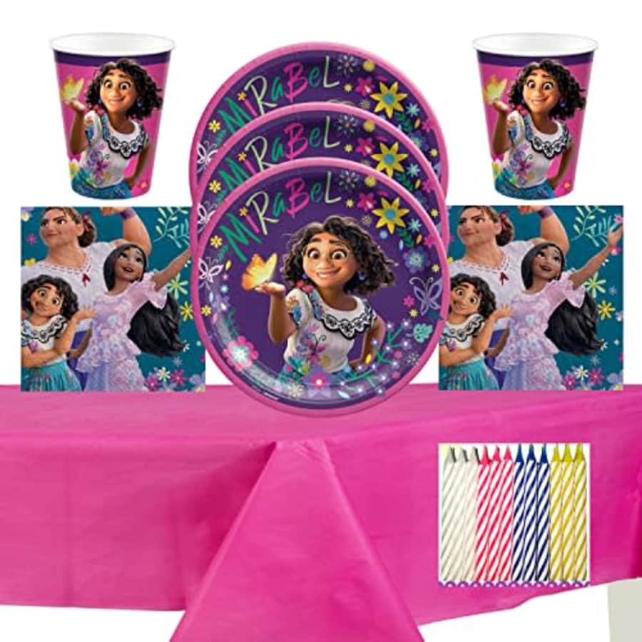 Amscan Disney Encanto Party Supplies Pack Serves 16: 9" Plates Luncheon Napkins Cups and Table for $25 Amscan Disney Encanto Party Supplies Pack Serves 16: 9" Plates Luncheon Napkins Cups and Table for $25