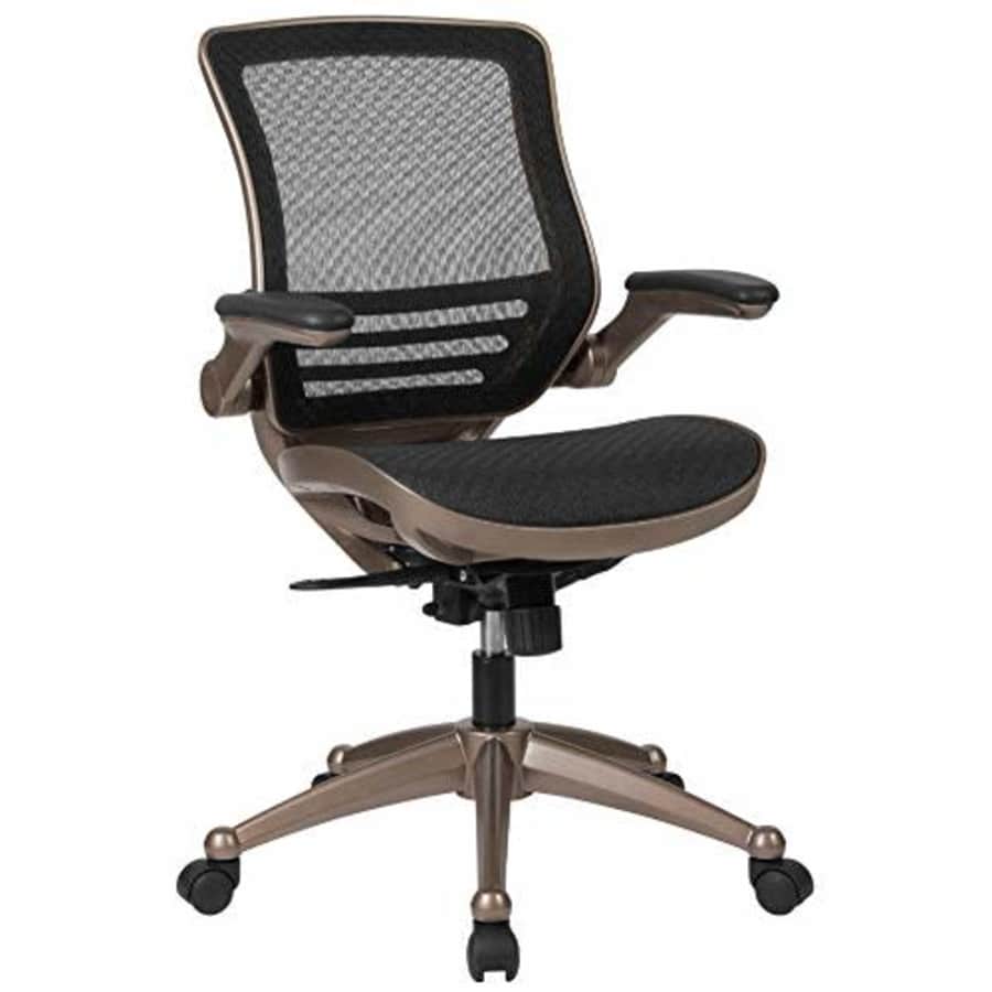 Flash Furniture Mid-Back Transparent Black Mesh Executive Swivel Office Chair with Melrose Gold for $249 Flash Furniture Mid-Back Transparent Black Mesh Executive Swivel Office Chair with Melrose Gold for $249