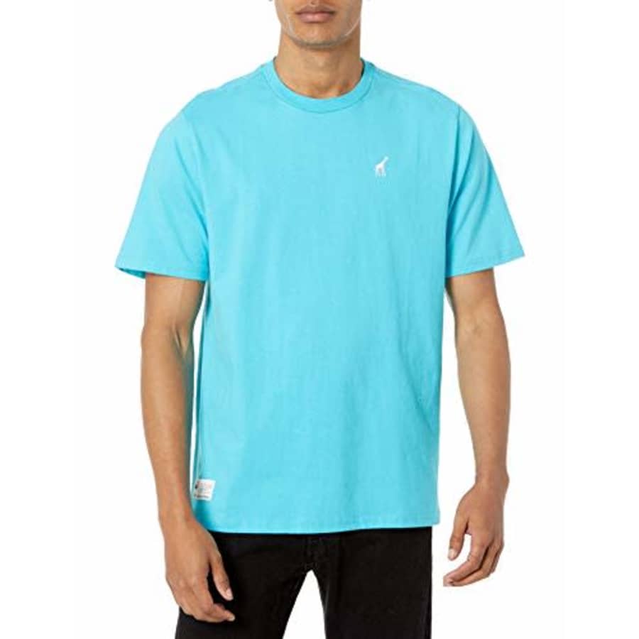 LRG Men's Spring 2021 Striped-Solid Knit Crew T-Shirt, Teal, 2X for $11