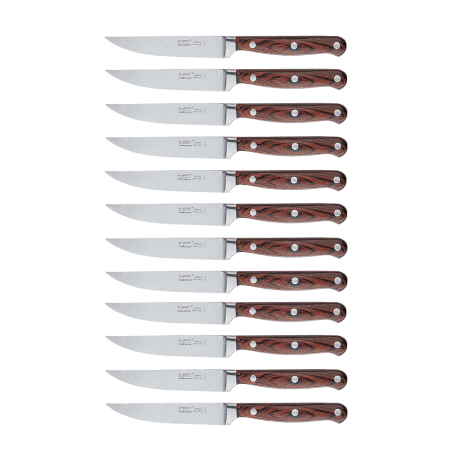 BergHOFF Pakka Wood 12-Piece Stainless Steel Steak Knife Set for $80