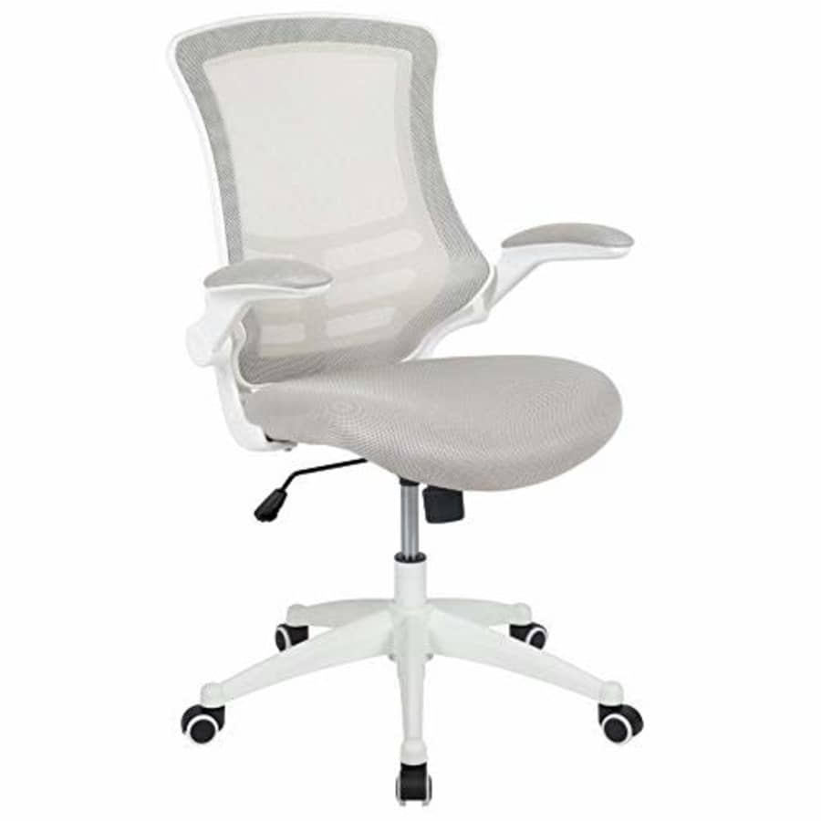 Flash Furniture Mid-Back Light Gray Mesh Swivel Ergonomic Task Office Chair with White Frame and for $154