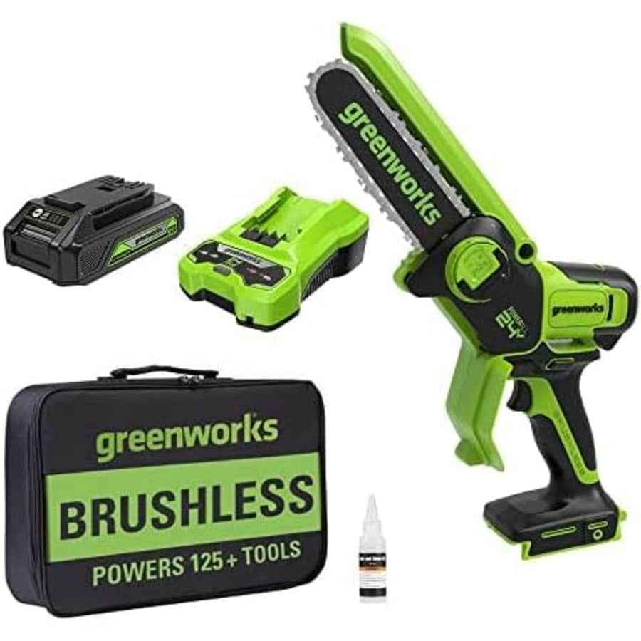 Greenworks 24V 6" Brushless Mini Chainsaw for $100 Greenworks 24V 6" Brushless Mini Chainsaw for $100