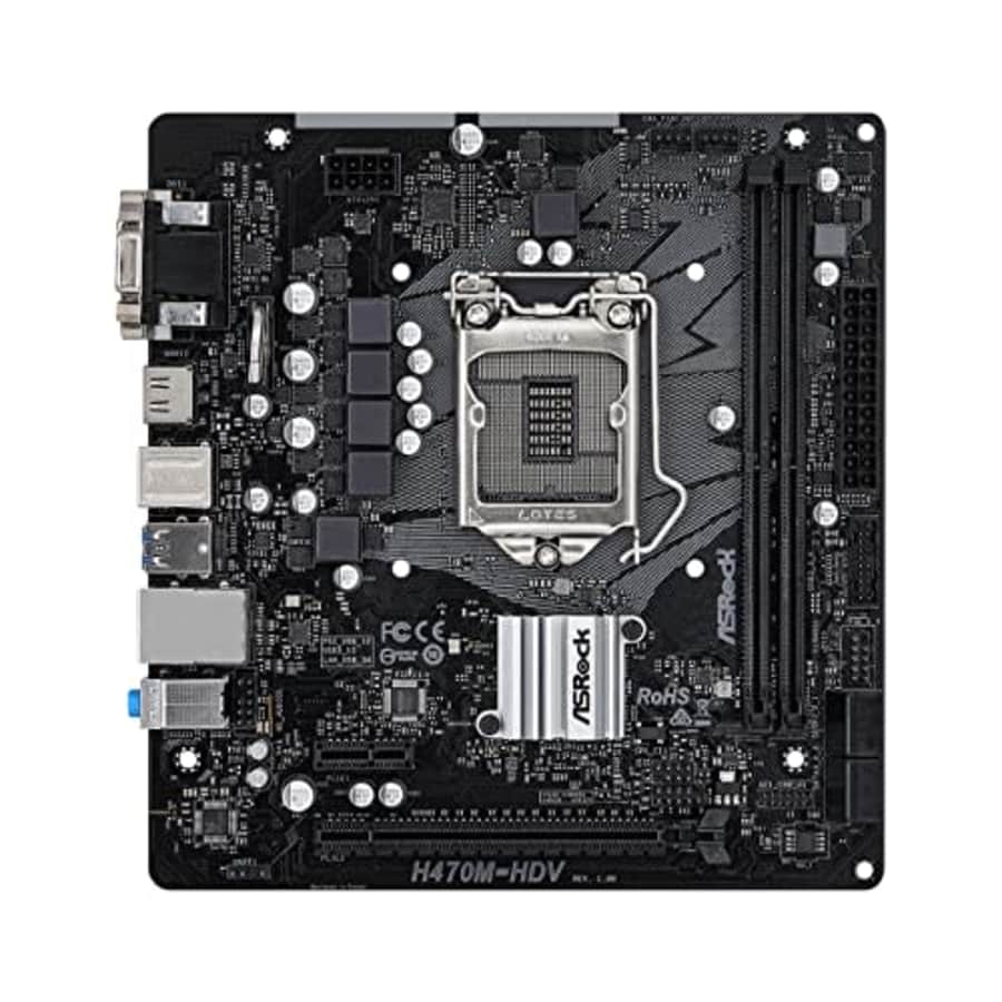 ASRock H470M-HDV Intel Socket 1200 Micro ATX DDR4 VGA/HDMI/DVI USB 3.2 Gen1 Motherboard for $103