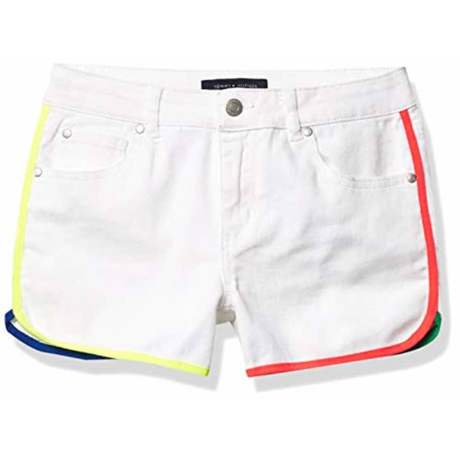 Tommy Hilfiger Kids Girls' 5-Pocket Denim Short, White, 10 for $19