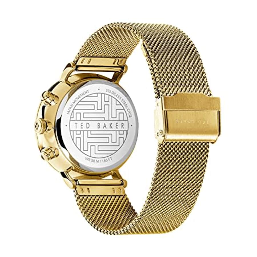 Ted Baker Mimosaa Chrono Men's Stainless Steel Yellow-Gold Mesh Band Watch (Model: BKPMMS118) for $112