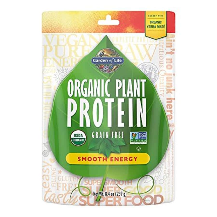Garden of Life Organic Plant Protein Smooth Energy Powder, 10 Servings - Vegan, Grain Free & Gluten for $18 Garden of Life Organic Plant Protein Smooth Energy Powder, 10 Servings - Vegan, Grain Free & Gluten for $18