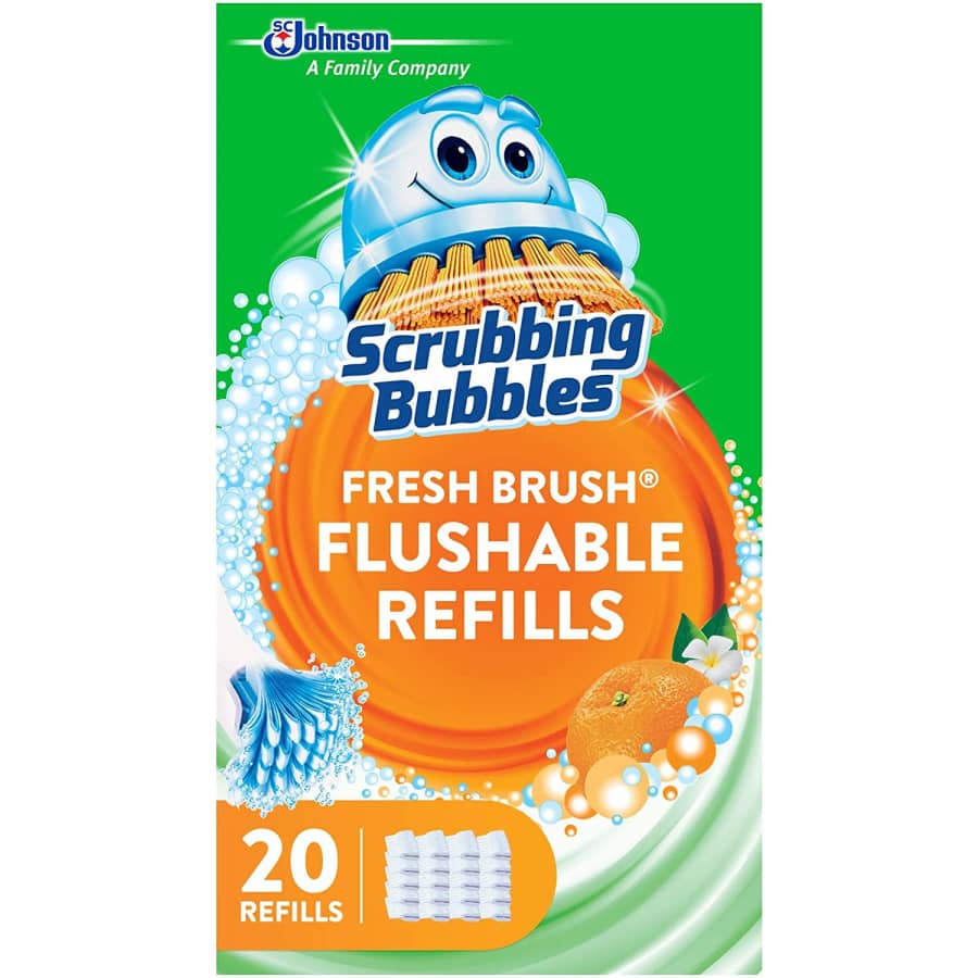 Scrubbing Bubbles Fresh Brush Flushable Refill 20-Pack for $8 Scrubbing Bubbles Fresh Brush Flushable Refill 20-Pack for $8