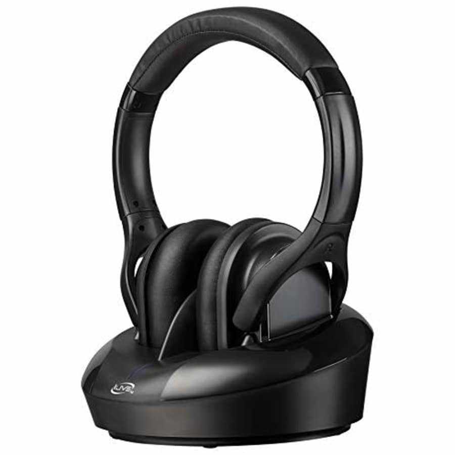 iLive Radio Frequency Wireless Headphones with Transmitter/Charging Dock, Black (IAHRF79B) for $56