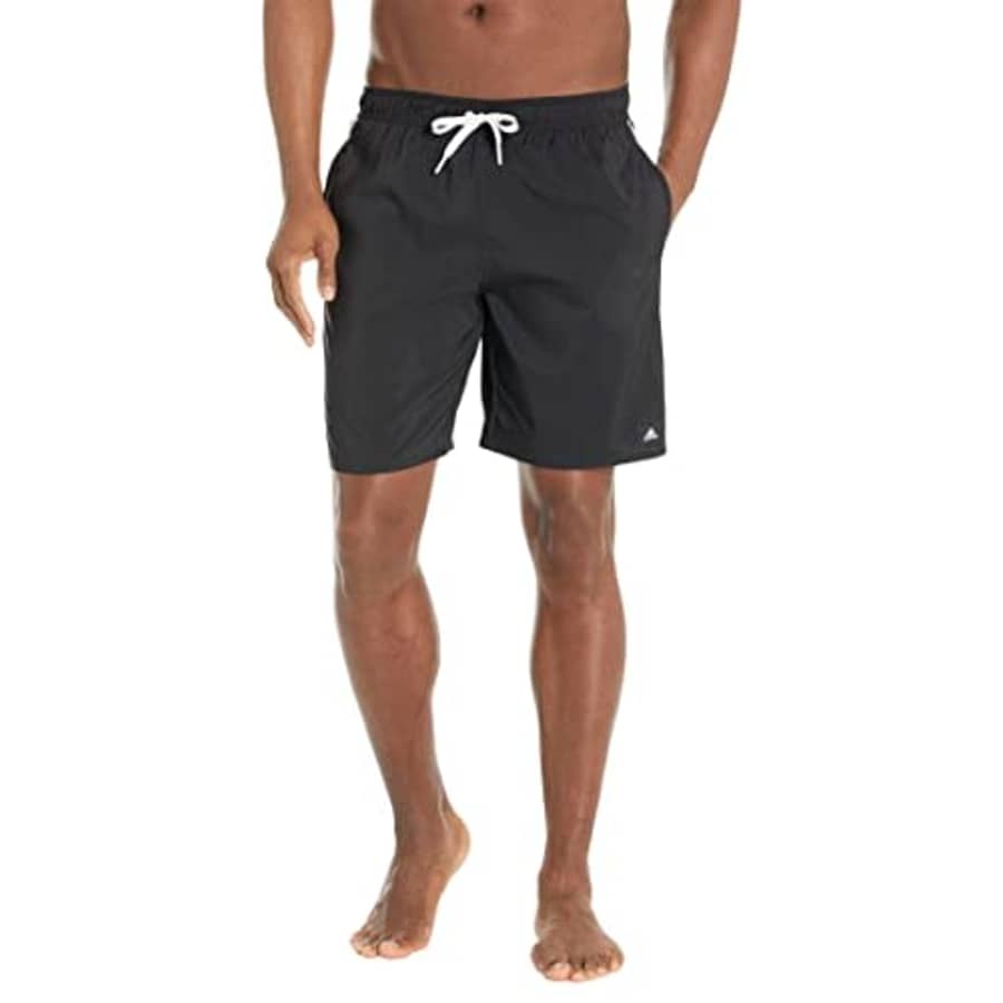 adidas Men's Standard 3-Stripes Classics Length Swim Shorts, Black/White, Small for $41