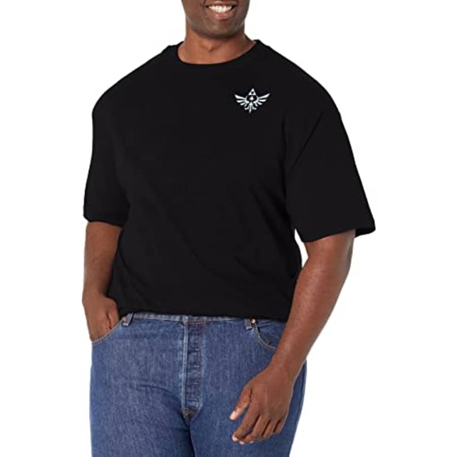Nintendo Men's Big & Tall Triforce Pocket T-Shirt, Black, X-Large Tall for $20