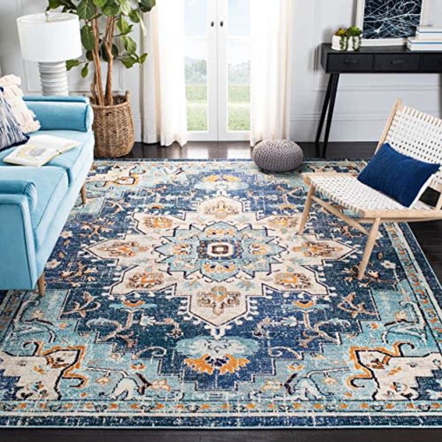 Safavieh Madison Collection MAD473M Boho Chic Vintage Distressed Medallion Area Rug, 8' x 10', for $171