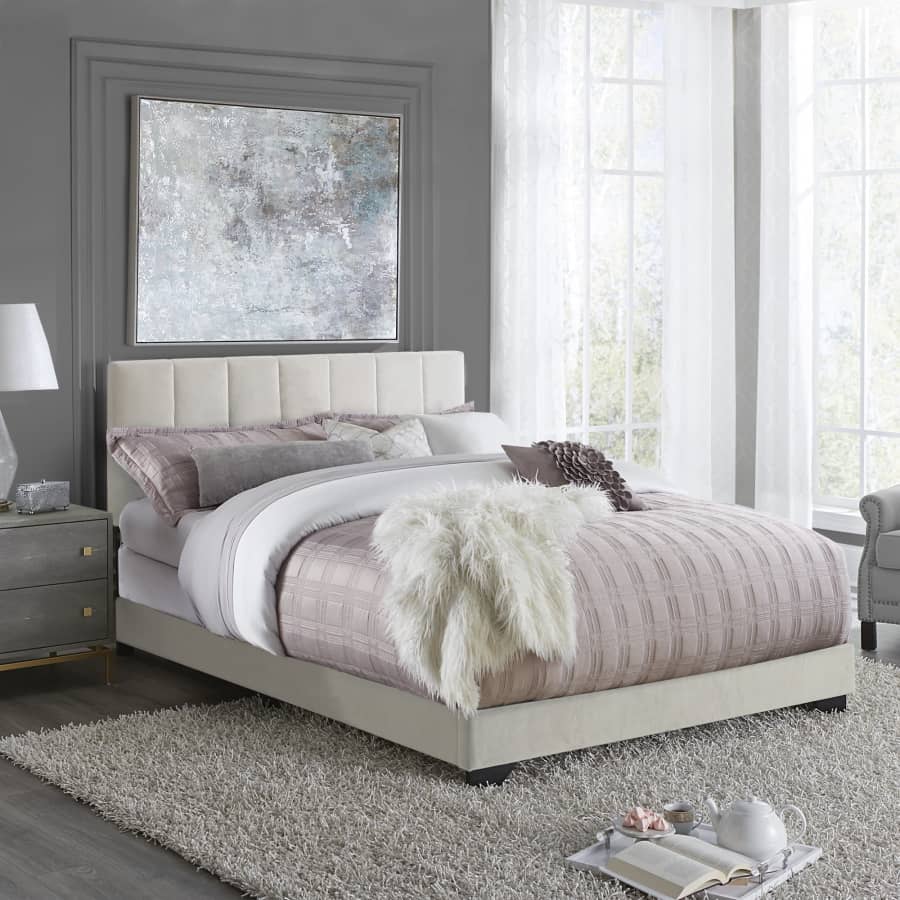 Hillsdale Reece Channel Stitched Upholstered Queen Bed for $95