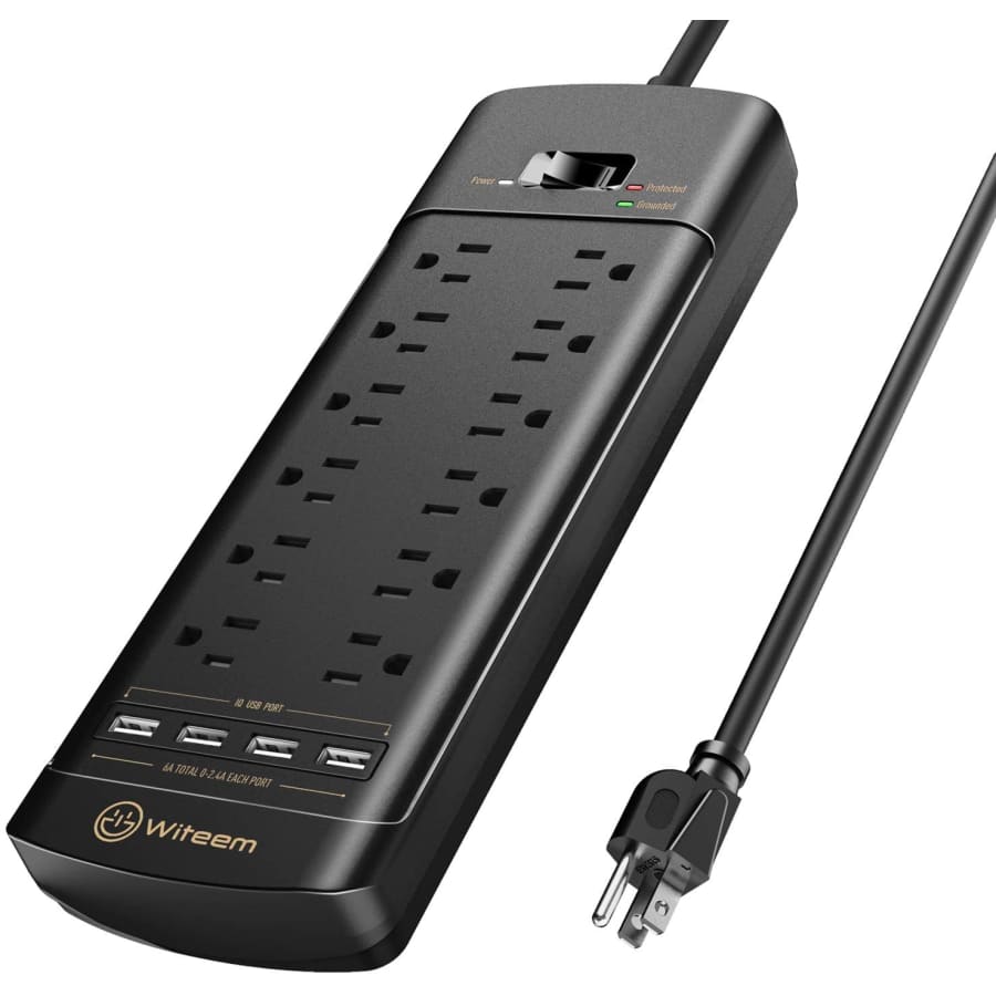 Witeem 12-Outlet 4-Port Surge Protector for $16 Witeem 12-Outlet 4-Port Surge Protector for $16