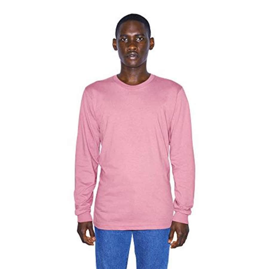 American Apparel Men's Organic Fine Jersey Crewneck Long Sleeve T-Shirt, Lotus, X-Large for $19