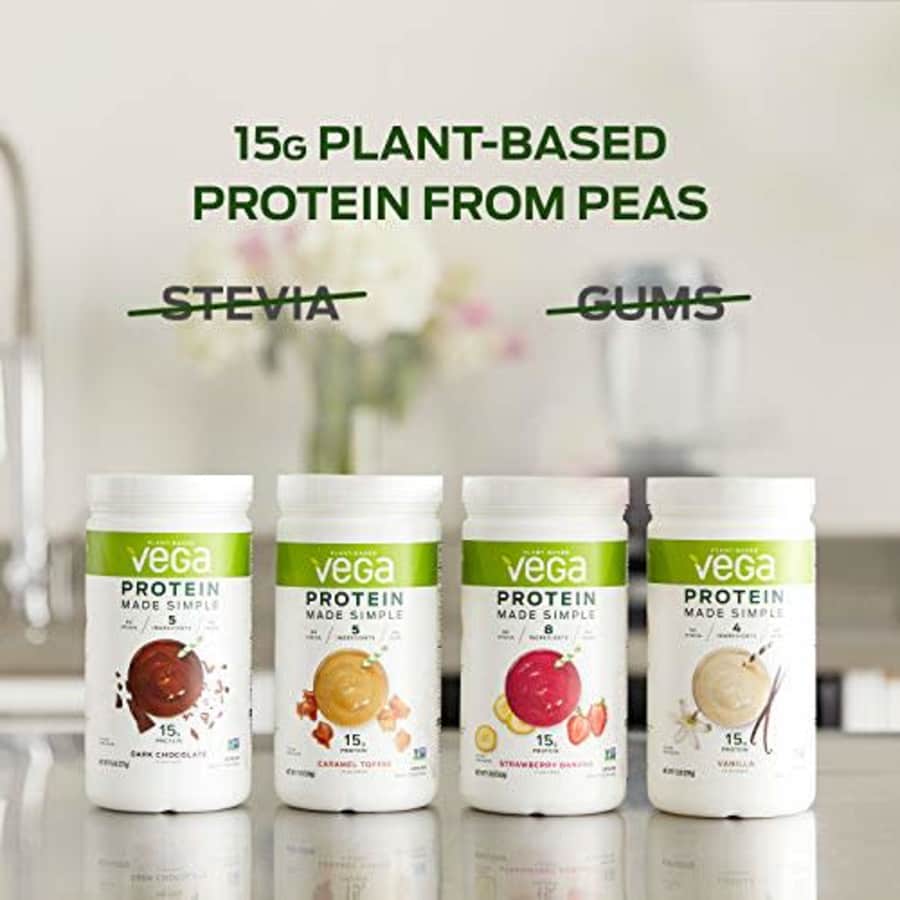 Vega Protein Made Simple - Caramel Toffee (10 Servings), 9.1 Oz - Delicious Plant Based Healthy for $9