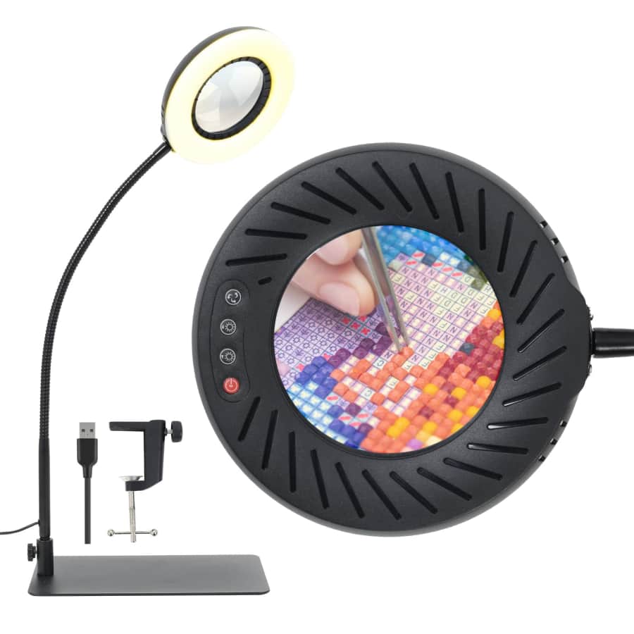 5X Magnifying Glass with Light and Stand for $41