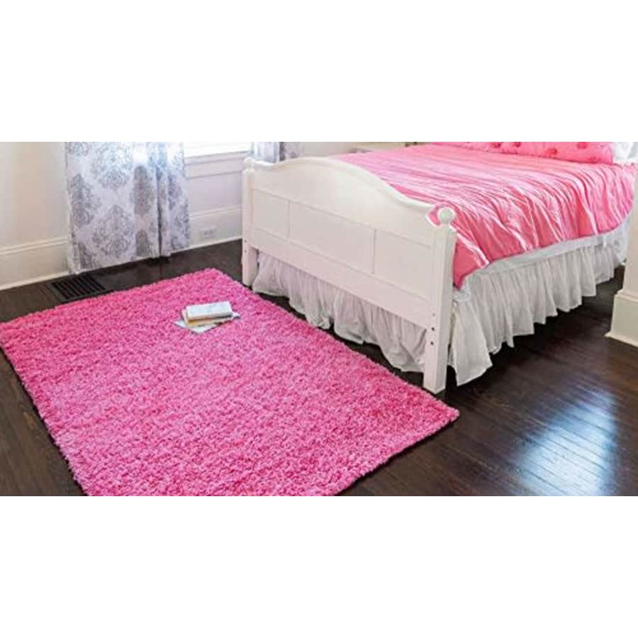 Unique Loom Solid Shag Collection Area Rug (7' 1" x 10' Rectangle, Taffy Pink) for $119 Unique Loom Solid Shag Collection Area Rug (7' 1" x 10' Rectangle, Taffy Pink) for $119