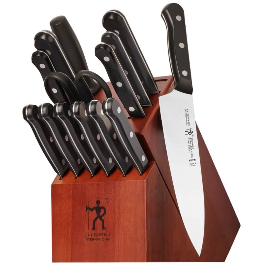 J.A. Henckels Solution 15-Piece Knife Block Set for $90 J.A. Henckels Solution 15-Piece Knife Block Set for $90