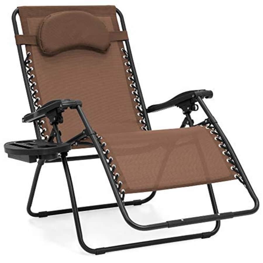 Best Choice Products Oversized Zero Gravity Chair, Folding Outdoor Patio Lounge Recliner w/Cup for $70