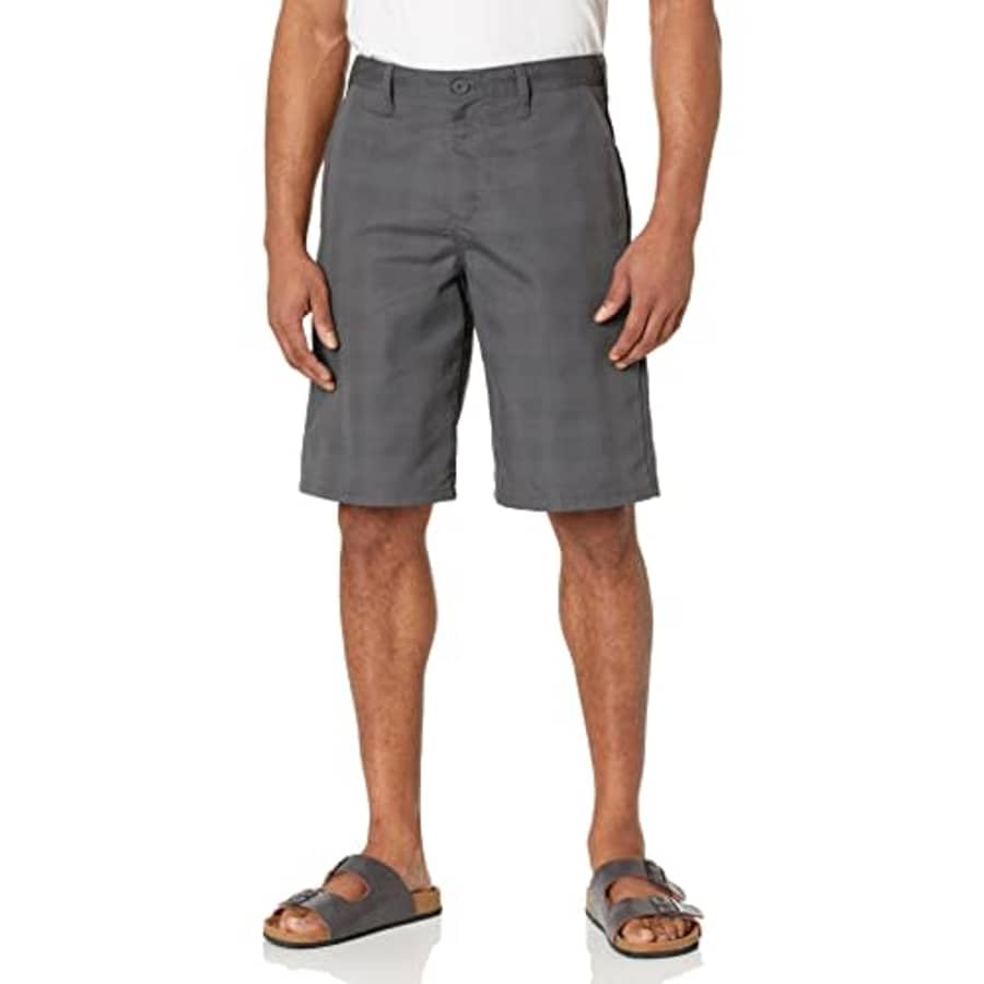 Dickies Men's Flex Regular Fit Plaid Flat Front 11in Shorts, Charcoal for $15 Dickies Men's Flex Regular Fit Plaid Flat Front 11in Shorts, Charcoal for $15