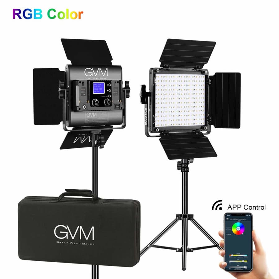 GVM Great Video Maker RGB LED Camera Light Kit 2-Pack with App Control for $192 GVM Great Video Maker RGB LED Camera Light Kit 2-Pack with App Control for $192