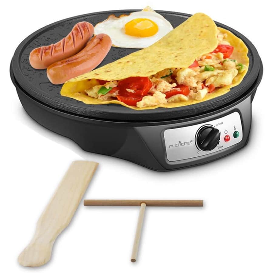 NutriChef Electric Griddle & Crepe Maker Cooktop for $27