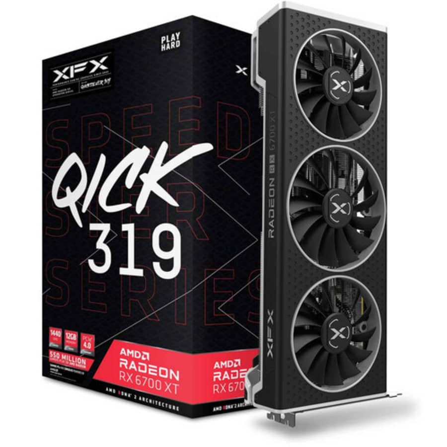 XFX Speedster QICK319 AMD Radeon RX 6700 XT Black 12GB Gaming Graphics Card for $543 XFX Speedster QICK319 AMD Radeon RX 6700 XT Black 12GB Gaming Graphics Card for $543