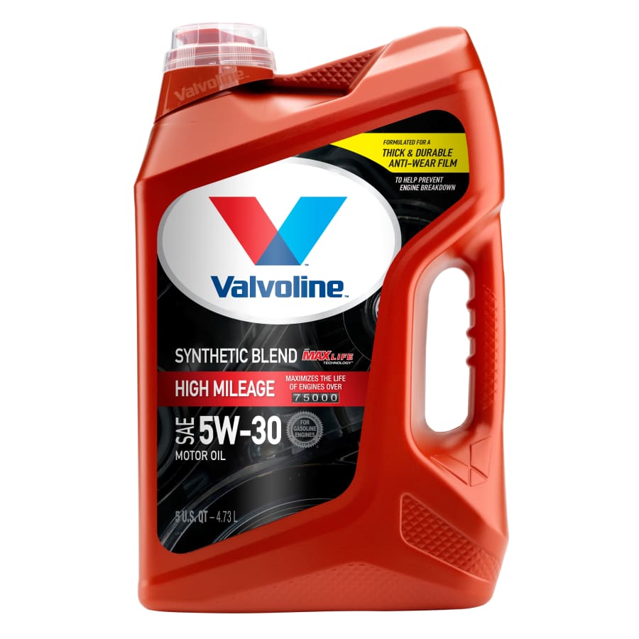 Valvoline High Mileage Synthetic Blend 5W-30 Motor Oil 5-Quart Jug for $17
