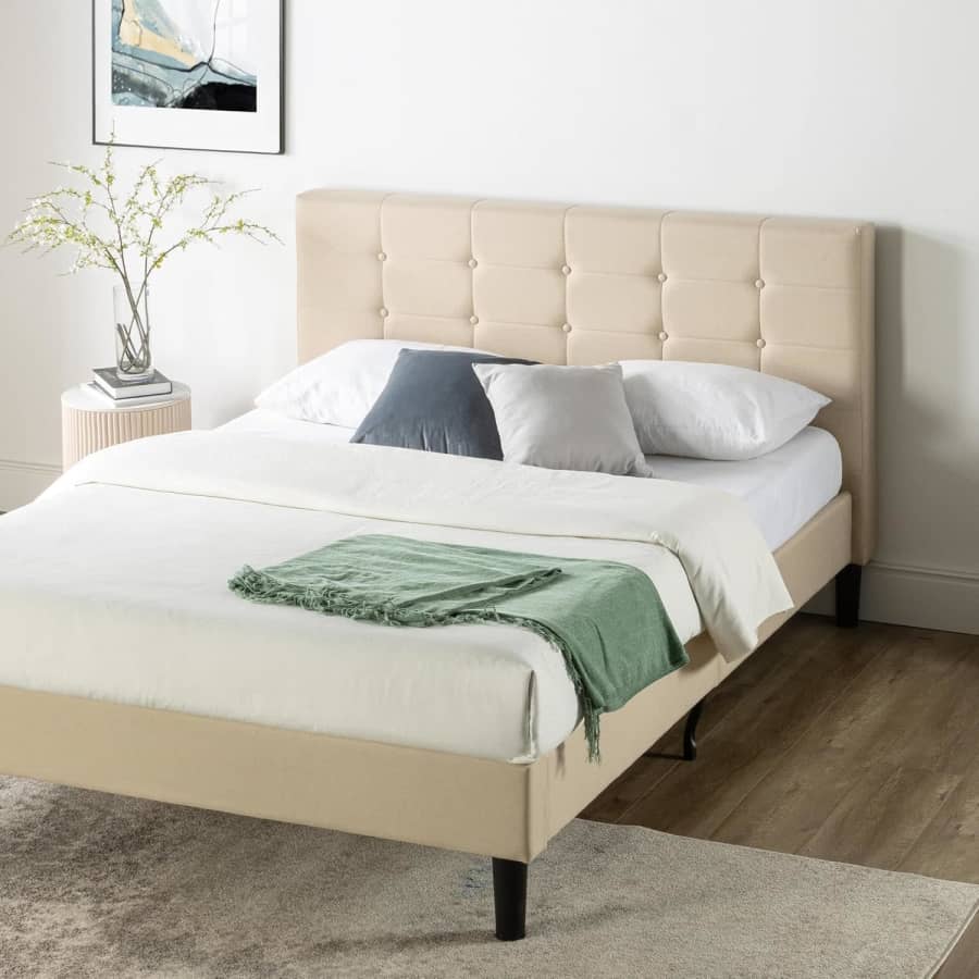 ZINUS Ibidun Full Upholstered Platform Bed Frame for $154 ZINUS Ibidun Full Upholstered Platform Bed Frame for $154