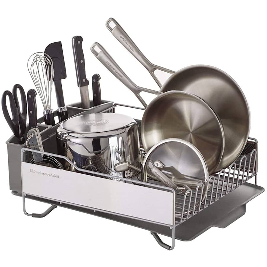 KitchenAid Stainless Steel Countertop Dish Rack for $36
